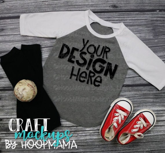 White And Gray Raglan Shirt Mockup Image Kavio Ijp0660