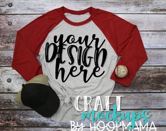 Download Free Red Heather Next Level 6051 Raglan T Shirt Mock Up 5 Next Level PSD Mockup Template