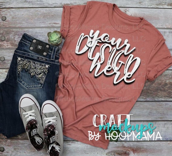 Mauve Bella Canvas 3413 T-Shirt Mockup 1 Bella Canvas