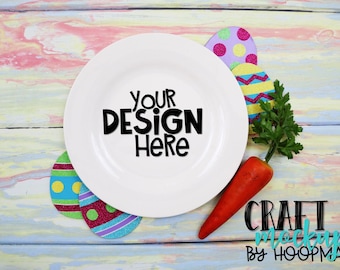 Easter Round Plate Mock Up  - Easter Treasures Collection - PSD Smart Object File & JPEG Image Included