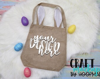 Easter Bunny Ears Tote Bag  - Easter Treasures Collection - PSD Smart Object File & JPEG Image Included