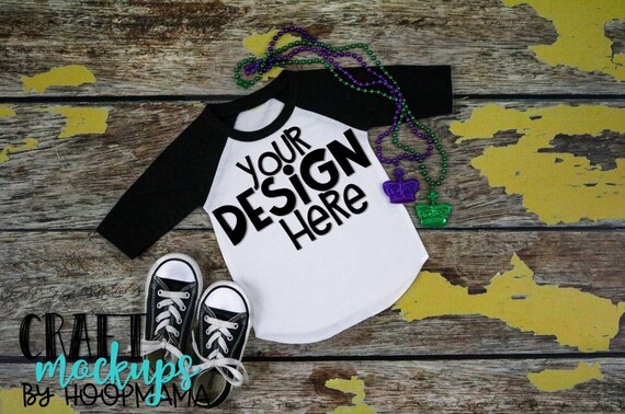 Download Mardi Gras Black Raglan Mock Up Psd Smart Object File Jpeg Etsy