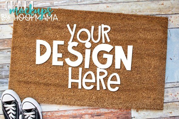 Download Door Mat Mock Up Brown Welcome Home Mat Psd Smart Object Etsy