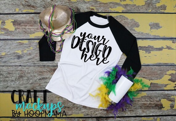 Download Mardi Gras Black Raglan Mock Up Psd Smart Object File Jpeg Etsy