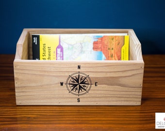 Standard Map Holder Box, Cedar Wood, Home Decor, Memory Box, Customizable, Made to Order