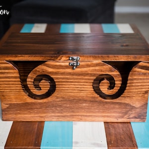 Multipurpose Handmade Wood Yarn Box with Divider, Solid Wood, Customized, Personalized, Made to Order