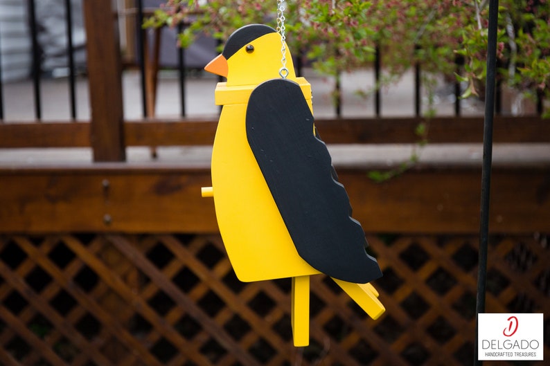 American Goldfinch Bird House Birdhouse Hand Painted Solid | Etsy