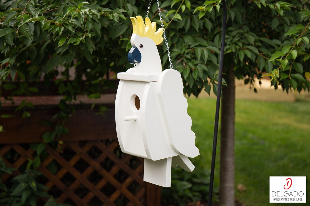 Sulphur Crested Cockatoo Bird House Yard Art Birdhouse Hand Etsy