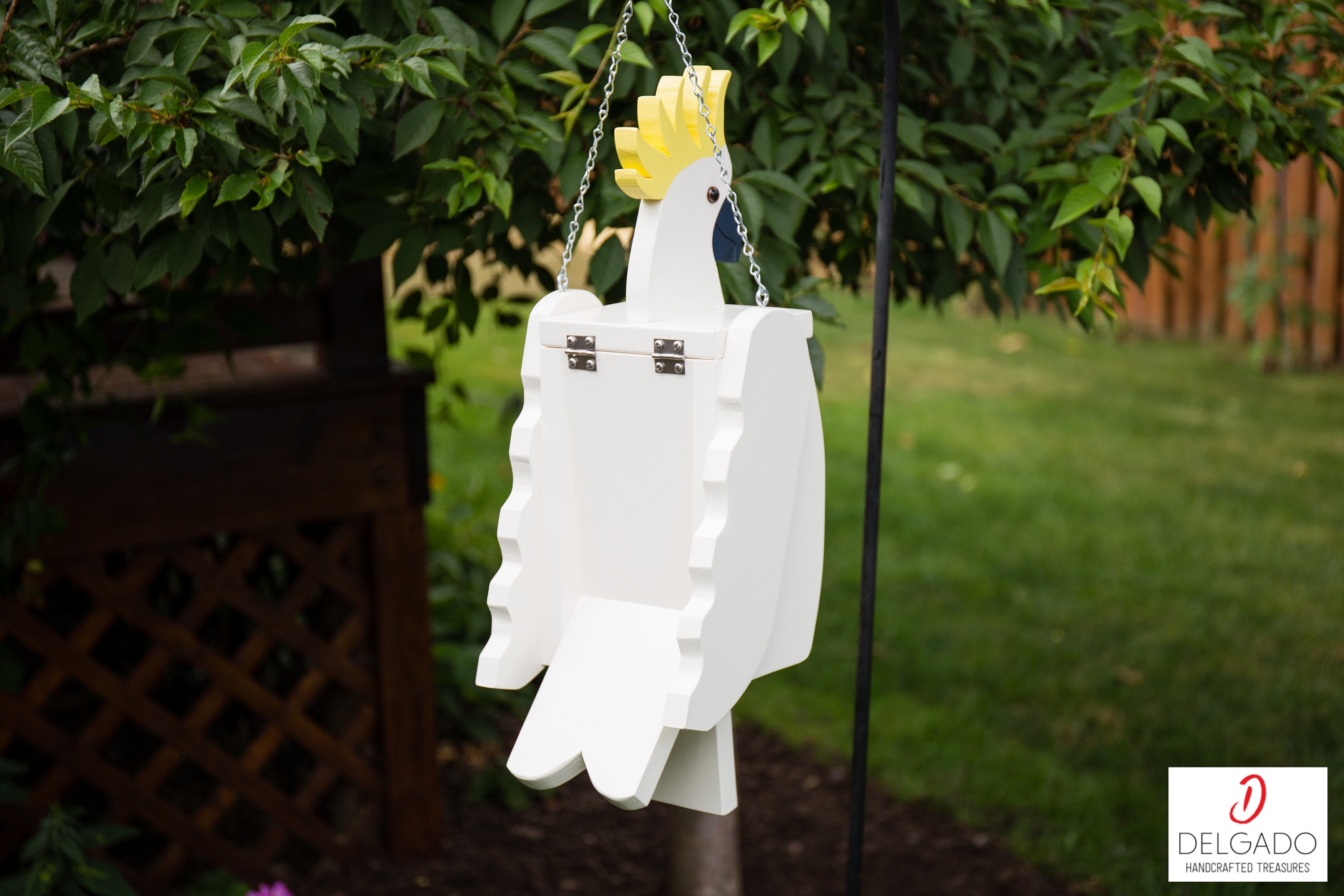 Sulphur Crested Cockatoo Bird House Birdhouse Hand Painted Etsy