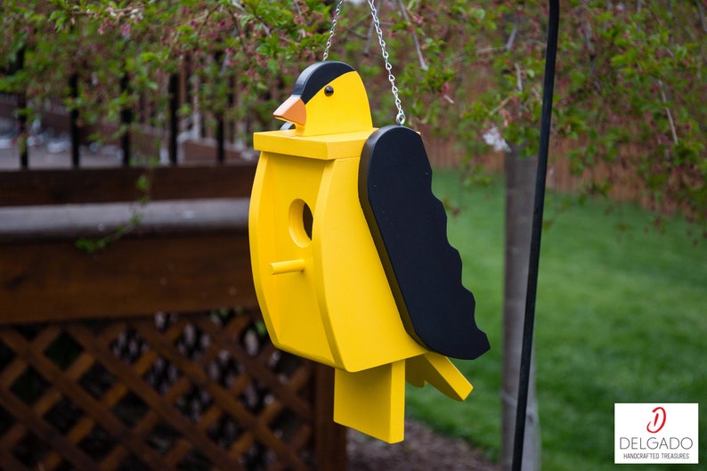 American Goldfinch Bird House Birdhouse Hand Painted Solid | Etsy Italia
