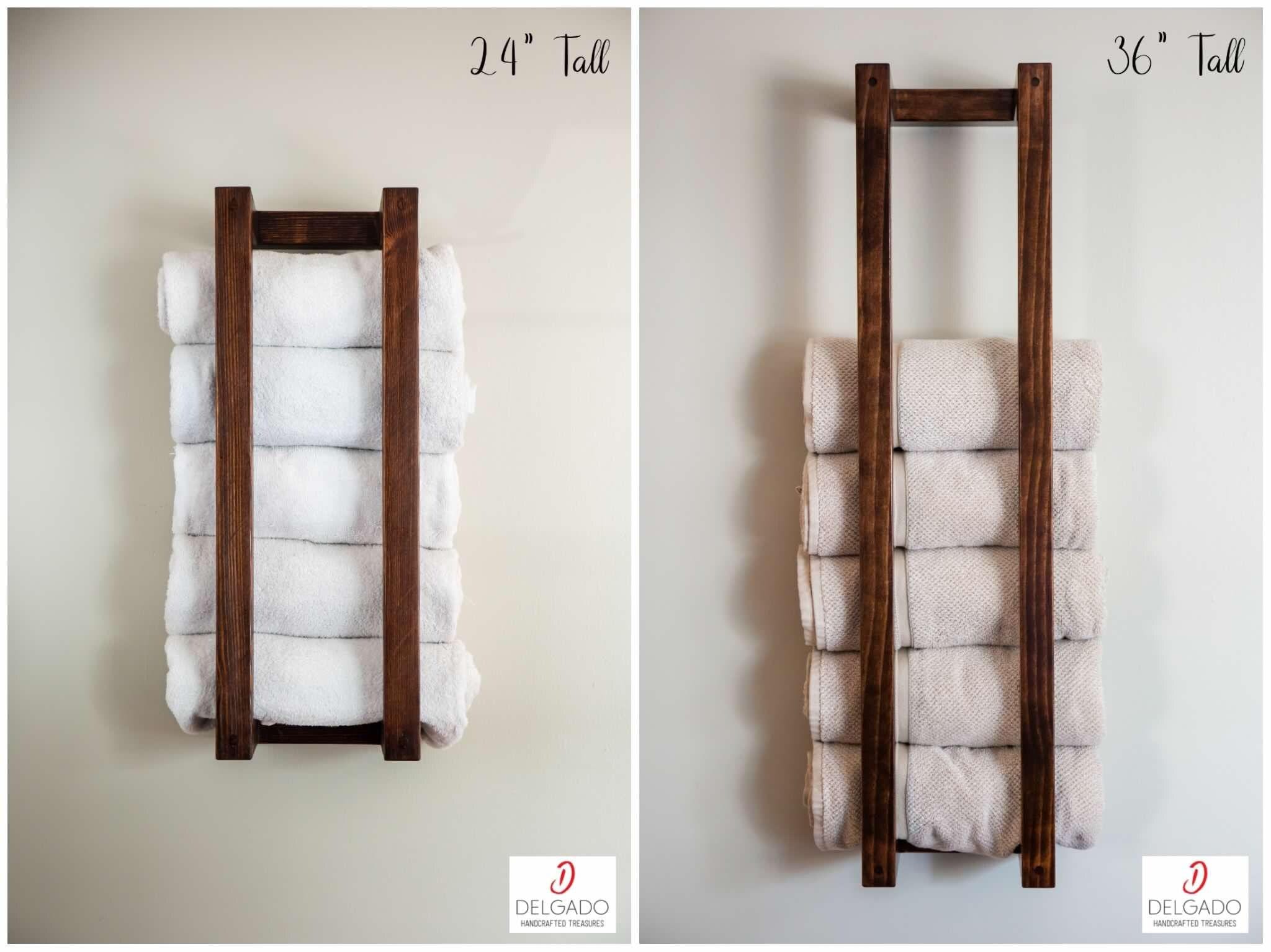 Wood Towel Rack Etsy