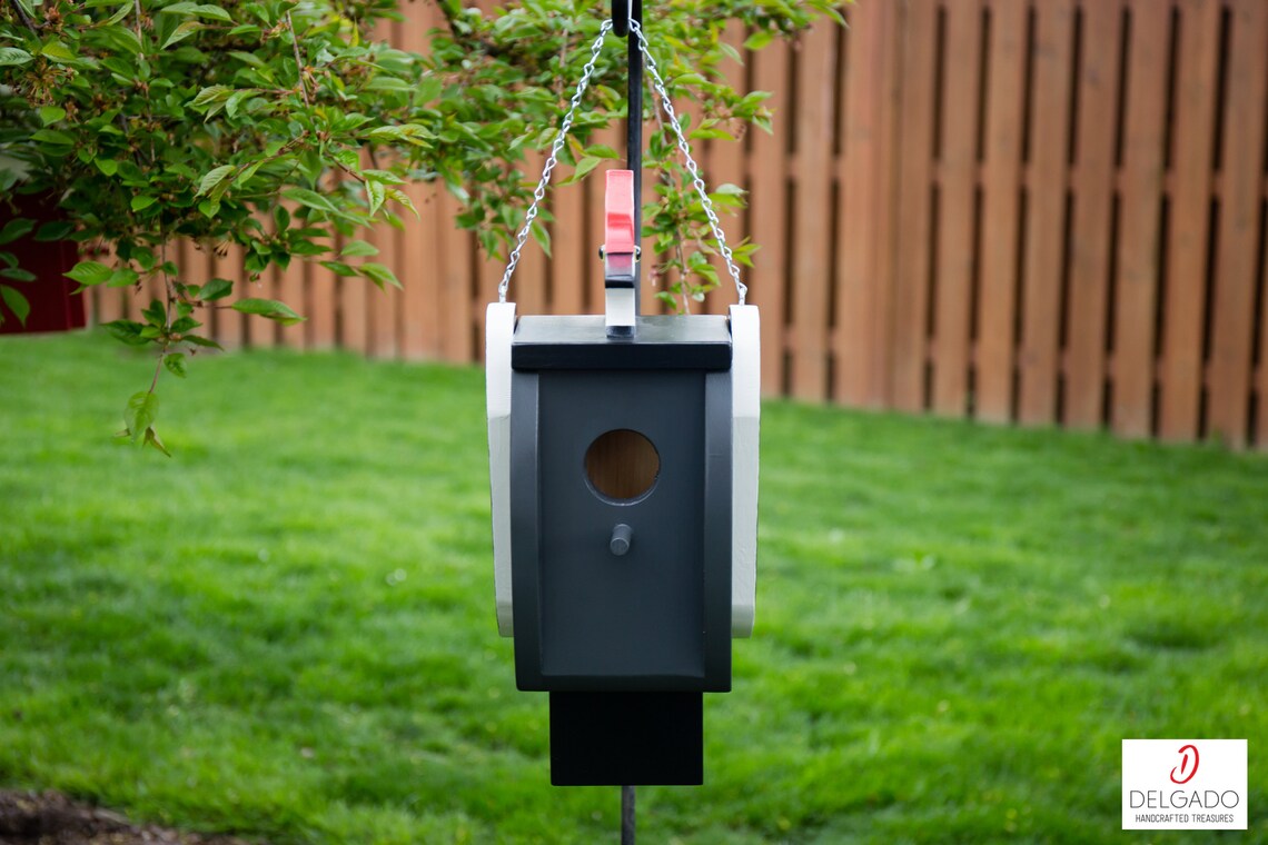 Pileated Woodpecker Bird House Birdhouse Hand Painted Solid Etsy