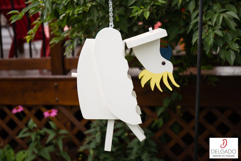 Sulphur Crested Cockatoo Bird House Birdhouse Hand Painted Etsy