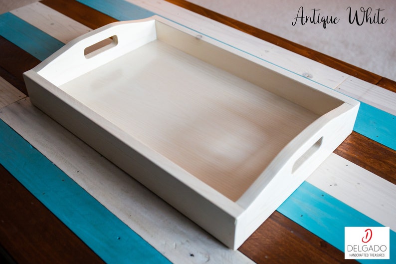 Handmade Wood Serving Tray with Built-In Handles, Custom Stain, Personalized, Made to Order image 8