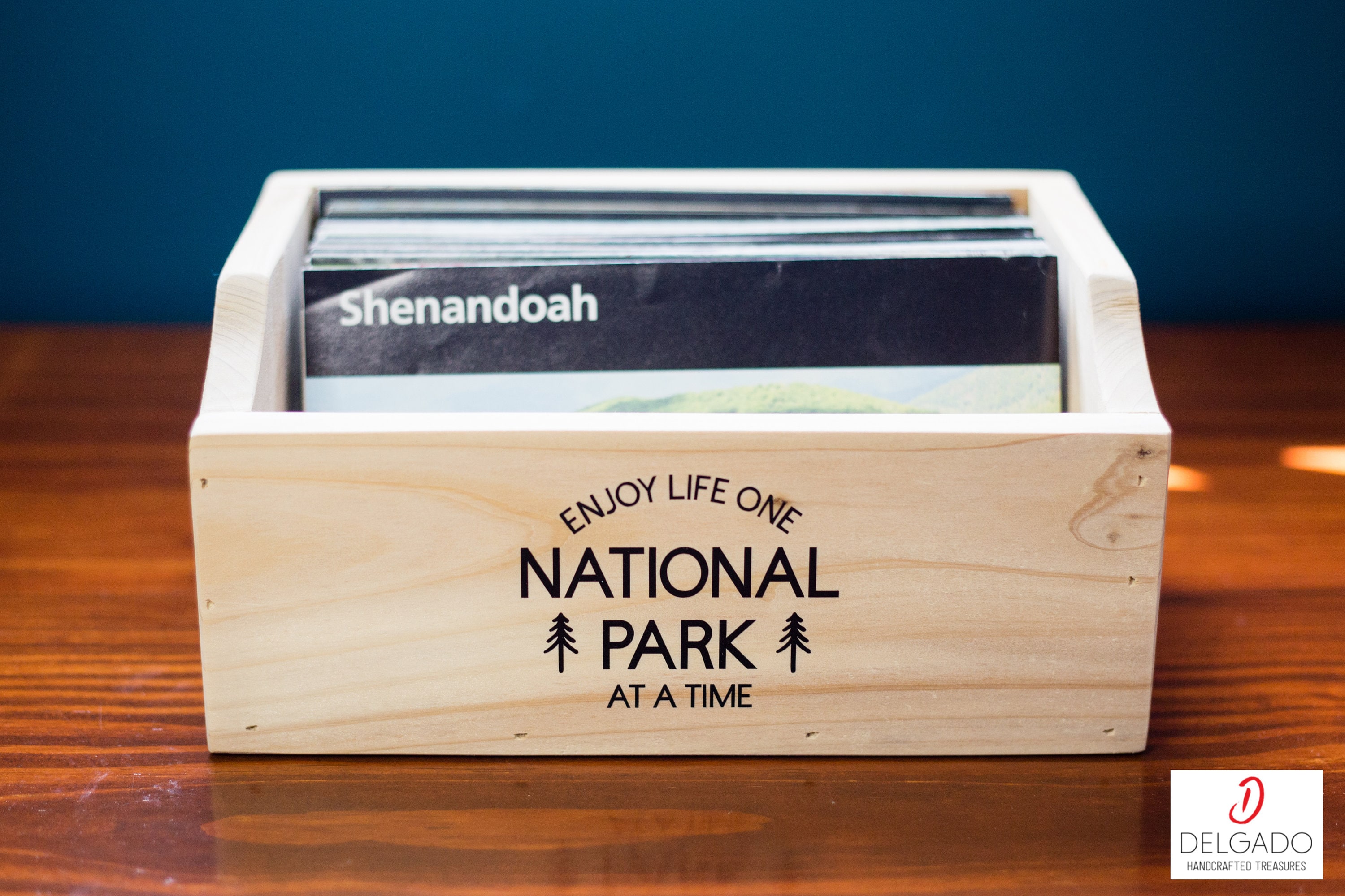 National Park Brochure Map Holder Box, Cedar Wood, Home