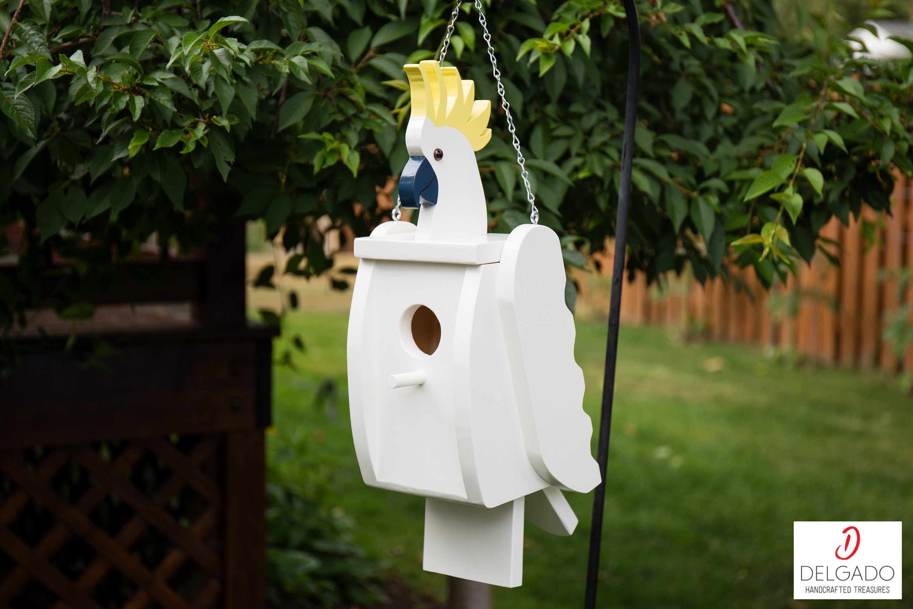 Sulphur Crested Cockatoo Bird House Birdhouse Hand Painted Etsy