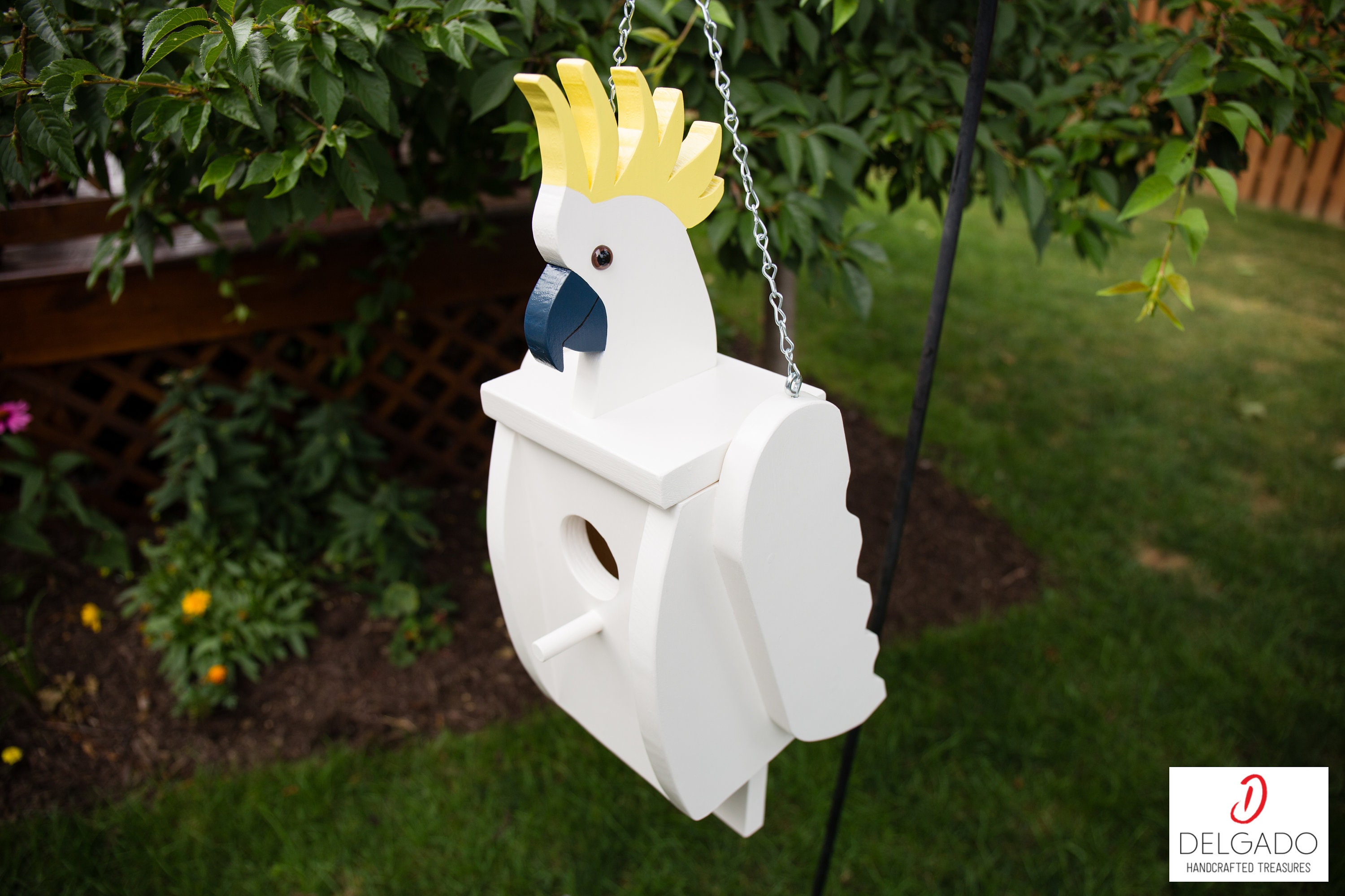 Sulphur Crested Cockatoo Bird House Birdhouse Hand Painted Etsy