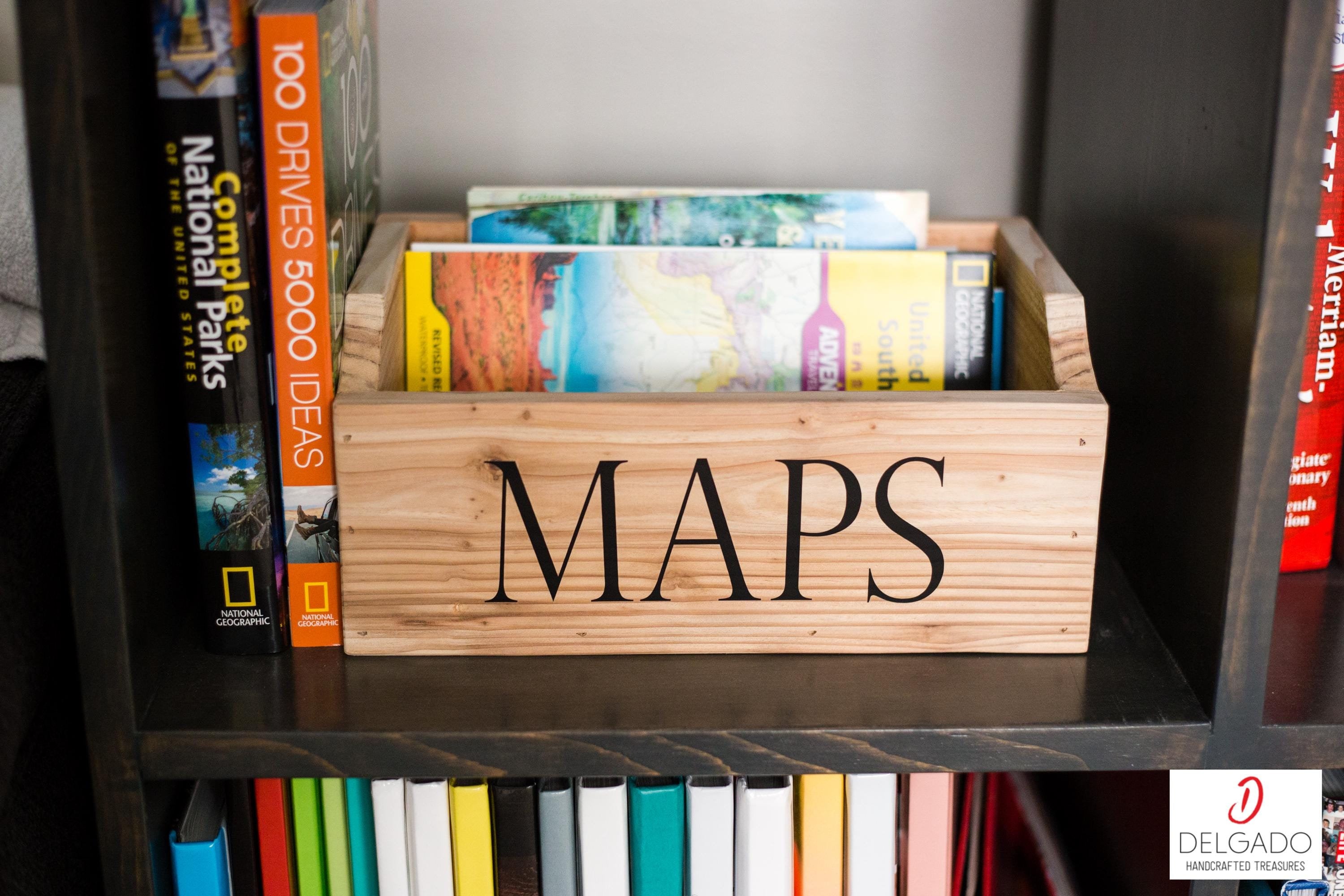 Standard Sized Road Map Holder Box, Cedar Wood, Home Decor, Memory