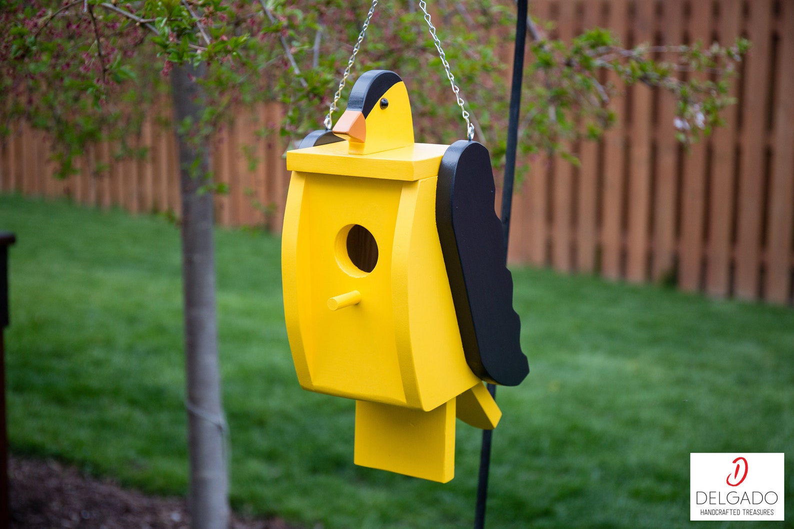 American Goldfinch Bird House Birdhouse Hand Painted Solid Etsy Italia