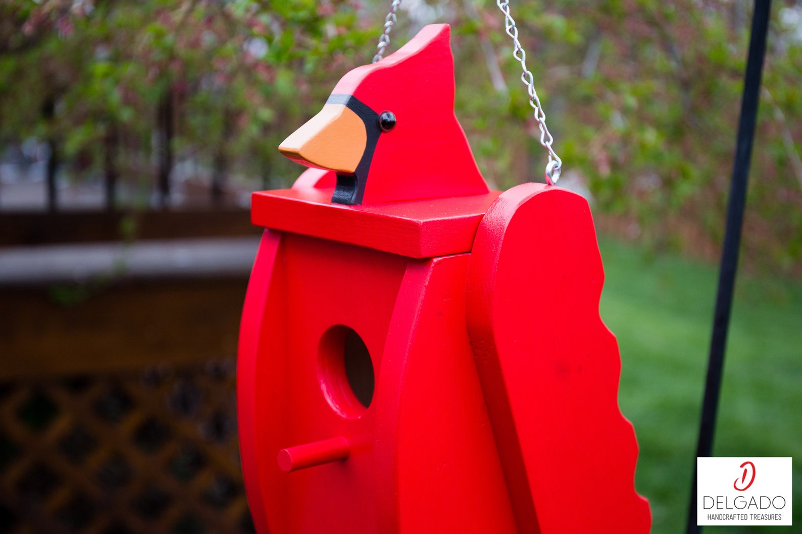 Cardinal Bird House Birdhouse Hand Painted Solid Wood Made | Etsy