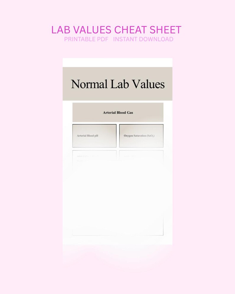 Normal Lab Values Nursing Cheat Sheet | Nursing Student Notes | Study ...