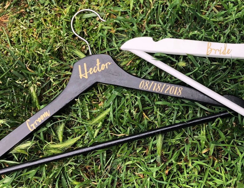 Mr and Mrs Wooden Hangers Personalized Wooden Hanger Custom Etsy