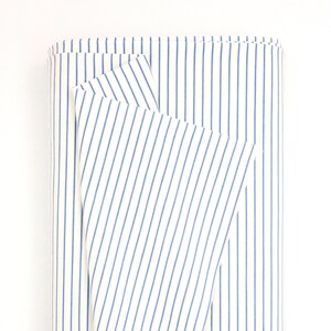 MTVV Srl. Italian Bio-washed Cotton Yarn-Dyed Stripe, Cotton, Lightweight, Fresh Blue