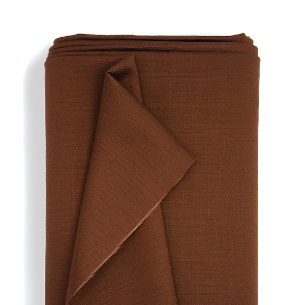 Italian Wool + Silk Blend Double Crease, Medium-Heavy weight, Chestnut Brown | Charcoal