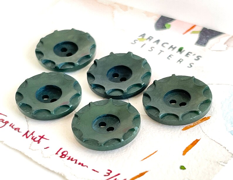 Novedad Dark Navy Blue 4 holes Round Shirting Corozo Buttons Tagua Nut Forest Dark Green 2 holes Round Spanish Vintage Buttons