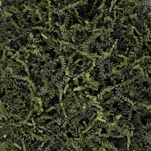 Olive Crinkle Paper Shred, 4oz For Gift & Product Packaging, Bridesmaid Box Filler, Easter Basket Grass, Moss Sage, eco-friendly
