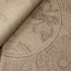 World Map Tissue Paper 20" X 30"  5-10 sheets Vintage Old Fashion Antique Atlas Premium Kraft Decoupage Gift Wrap Pom eco-friendly