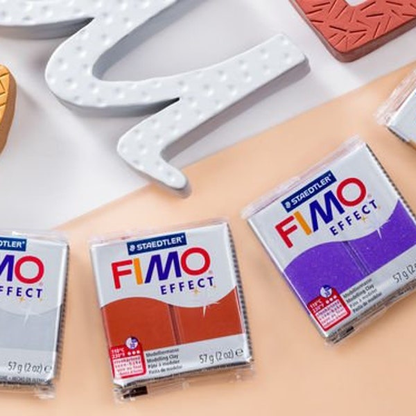 FIMO Effect 8020 Modelling Clay Standard Block, 57 g (2 oz) Oven Bake Clay Polymer Choose Effect/Color STAEDTLER