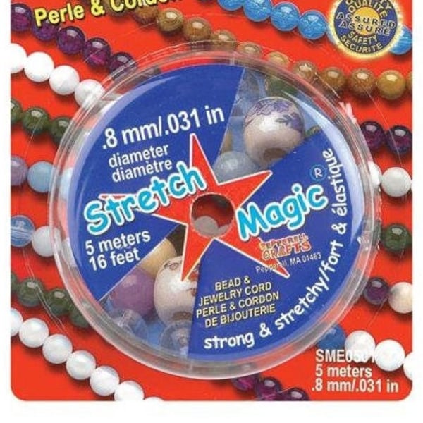 Stretch Magic Bead & Jewelry Cord .8mmX5m Clear SME05-01 Power Bracelets Anklets Rings Hair Bands Crafts