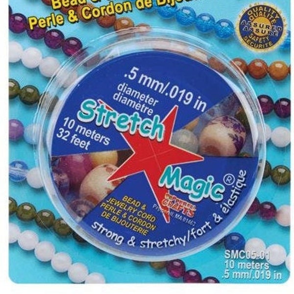 Stretch Magic Bead & Jewelry Cord .5mmX10m Clear SMC05-01 Power Bracelets Anklets Rings Hair Bands Crafts