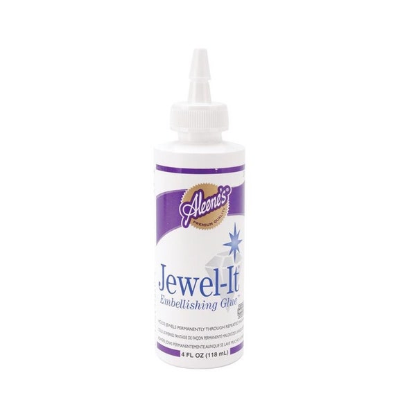 Aleene's Jewel-It Embellishing Glue 4oz Adhesive Dries Clear Permanent Glue Washable Nontoxic Rhinestone Flatback Sequin