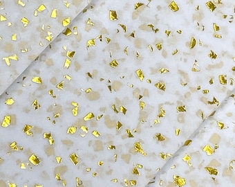 Crystal White and Gold Reflections Luxury Premium Tissue Paper 20" X 30" 5-10 sheets Foil Flecked Glitter Sparkle Gemstone Gift Wrap Pom