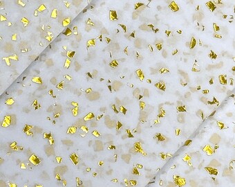 Crystal White and Gold Reflections Luxury Premium Tissue Paper 20" X 30" 5-10 sheets Foil Flecked Glitter Sparkle Gemstone Gift Wrap Pom