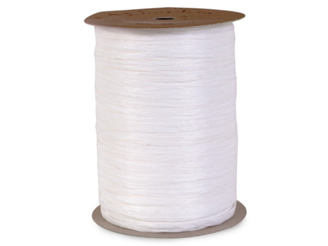 White Raffia Ribbon 100 Yard Berwick Wraphia Natural Rayon Matte ...