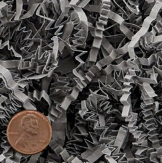 Slate Gray Crinkle Paper, 1 Lb. Shredded Paper for Gift Baskets and Boxes,  Shipping, Wedding and Party Supplies, 100% Recycled, Eco Friendly 