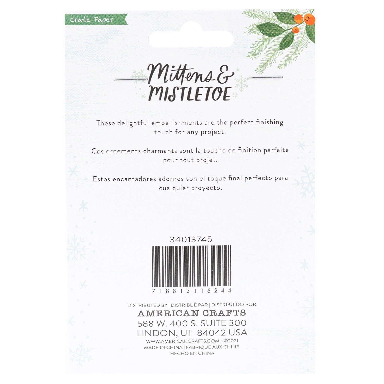 Mittens & Mistletoe Mixed Pom Poms 80/pkg Holiday Crafts DIY Art