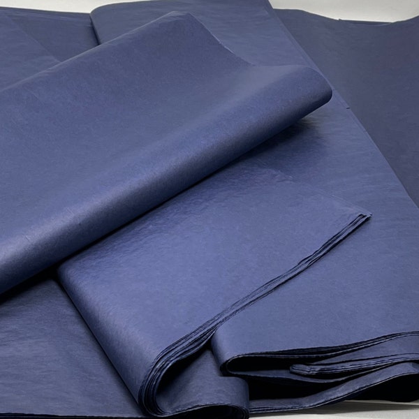 Navy Blue Tissue Paper 10-20 Sheets 20" X 30" Matte Premium Midnight Dark Blue Gift Wrap Pom eco-friendly