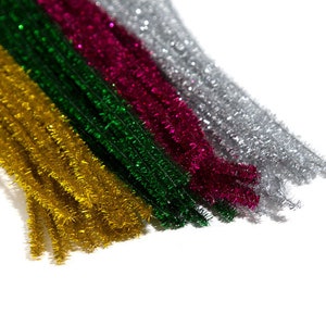 10pc Fuzzy Chenille Wire Sticks 15mm Length Chenille and Wires