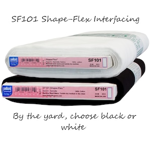 SF101 Shape-Flex Interfacing 1 Yard, Black or White Apparel Specialty Fusible By the Yard