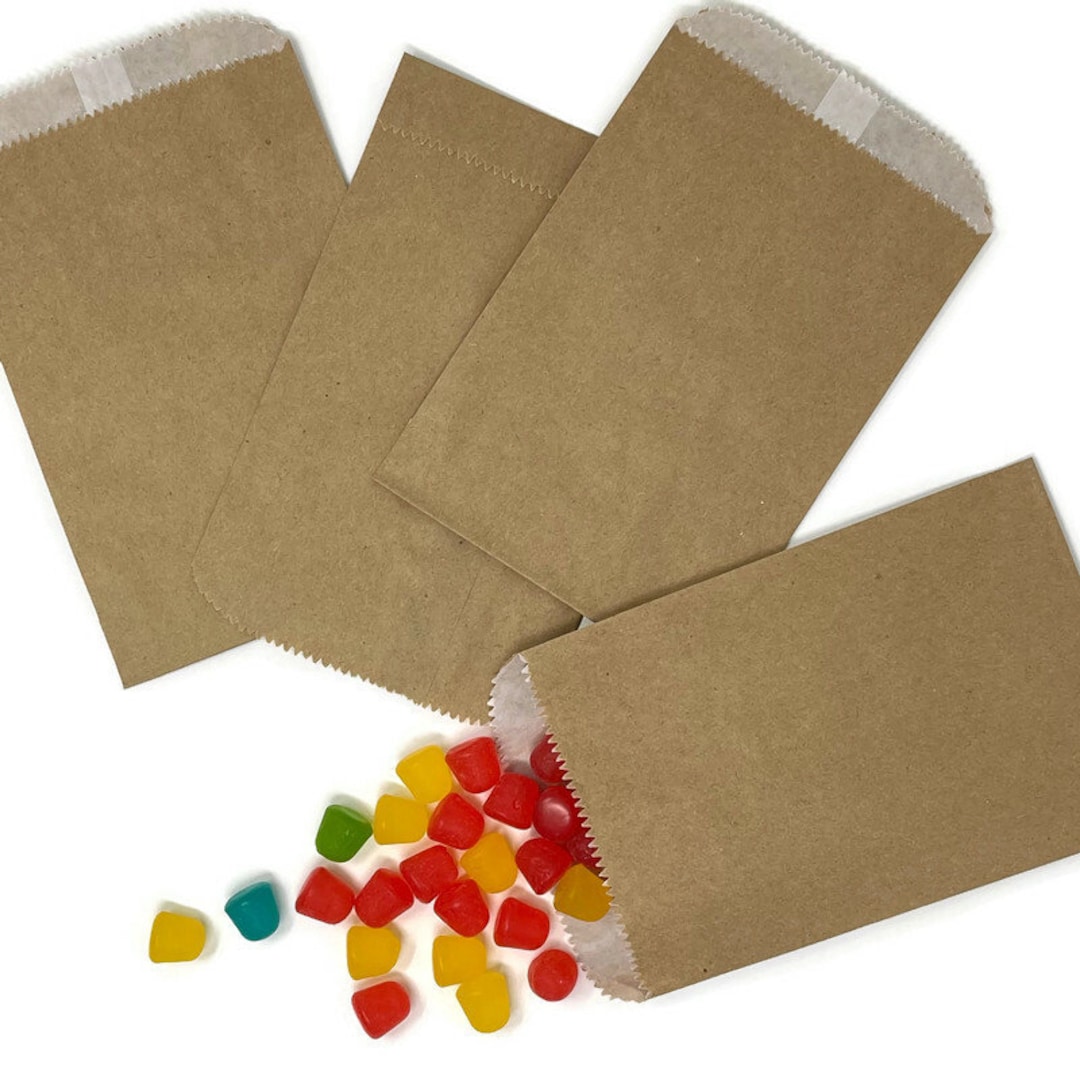 Kraft Glassine Lined Paper Gourmet Bags 4.75x6.75 1025 Pieces Favors Gifts Parties Wedding