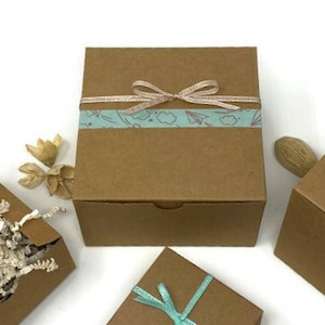 5 Kraft Gift Boxes  5X5X3 Tuck Top Lid eco friendly