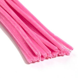 100 X Pink Jumbo Premium Craft Pipe Cleaners Chenille Stems 300mm X 6mm 