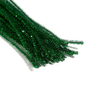 Box of 100 Metallic Silver or Gold Wired Tinsel Chenille Stems Craft Pipe  Cleaners 12 X 3mm 1/8 