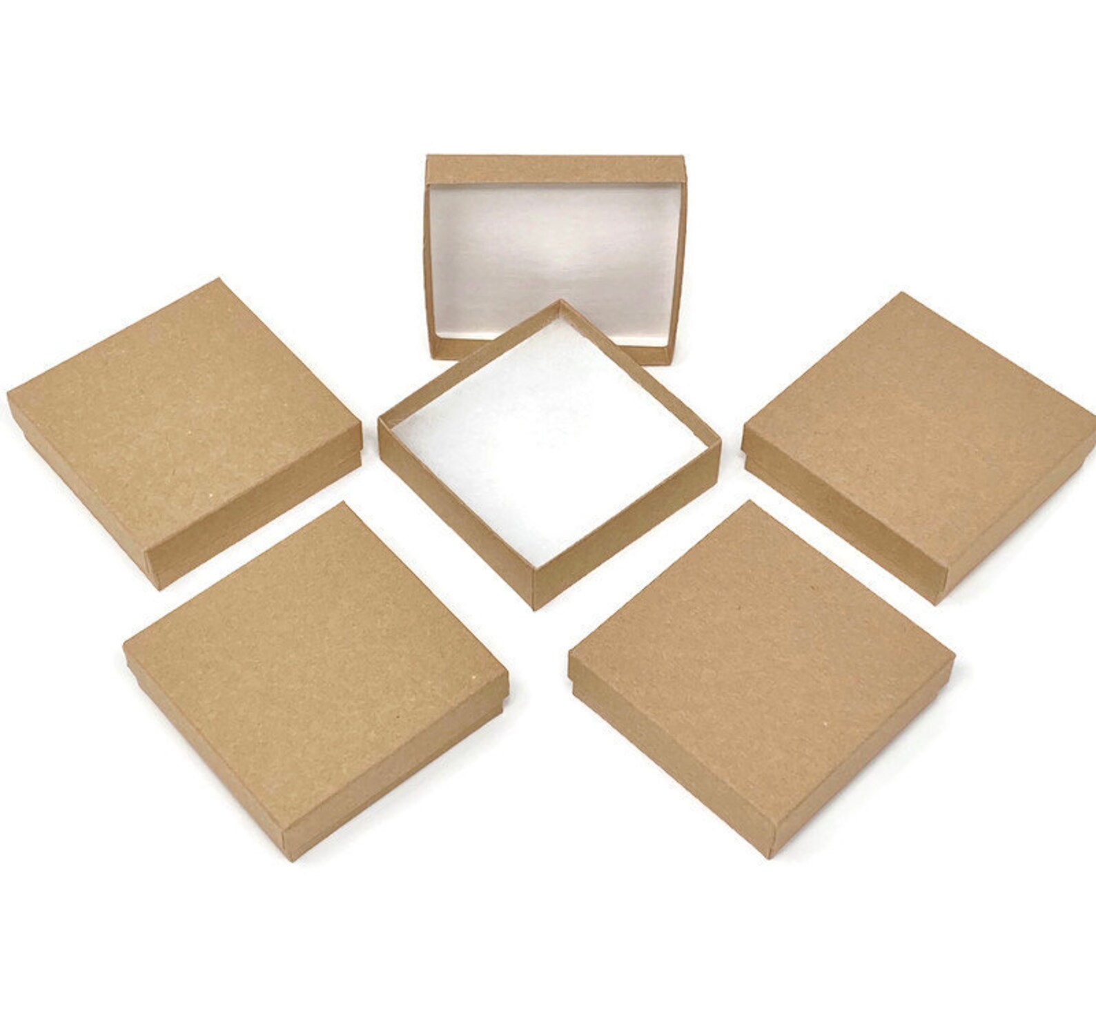 Kraft Jewelry Box Cotton Filled Gift Boxes Etsy
