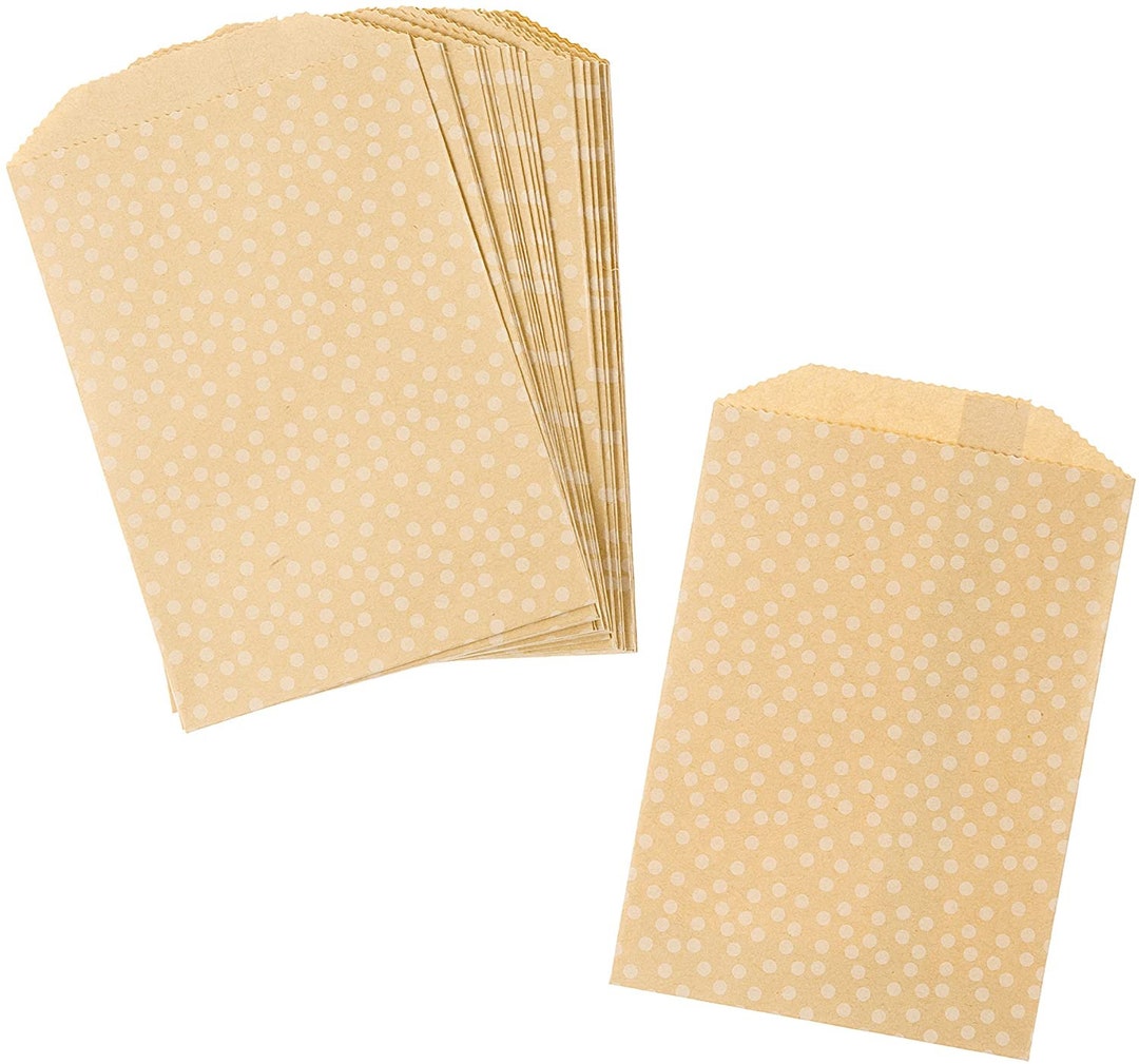 Kraft Paper Treat Bags W/dots 3 X 4 Inches Favors Gifts Parties Snow