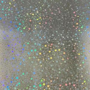 Stars Holographic Luxury Gift Wrap 30&quot; X 30&quot; All Occasion Silver Iridescent Sparkle Glitter Wrapping Paper Craft Scrapbook Book Cover